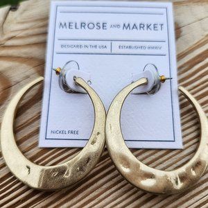 Hammered gold hoop earrings